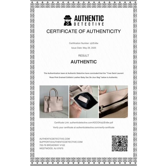 Yves Saint Laurent Rose Pink Grained Calfskin Leather Baby Sac De Jour Bag - Picture 14 of 14
